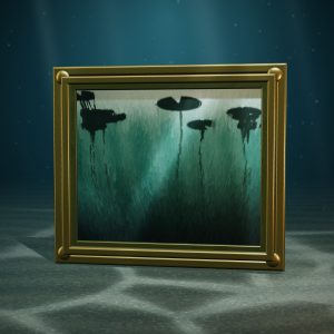 Nocturne for Lily Pads (Lincoln Park Lagoon) — Oil on Canvas — photographed on the sea floor