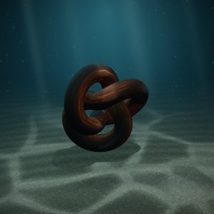 Knot of Unreasonable Intent — Cast Iron — photographed on the sea floor
