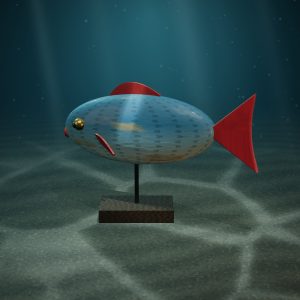 Carved & Painted Folk Fish — photographed on the sea floor