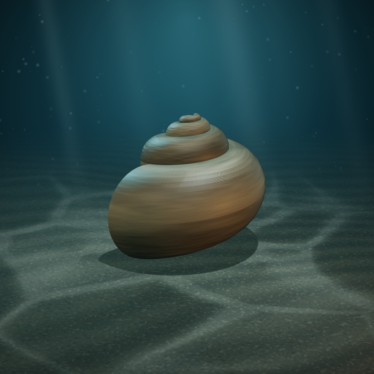 Spiral Shell Form — Fired Stoneware — photographed on the sea floor