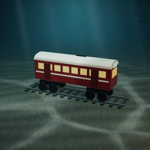Cast-Iron “L” Car Still Bank — photographed on the sea floor