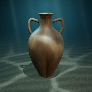 Salt-Glazed Stoneware Amphora — photographed on the sea floor