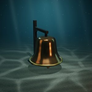 Cast Bronze Bell, Calumet Harbor — photographed on the sea floor