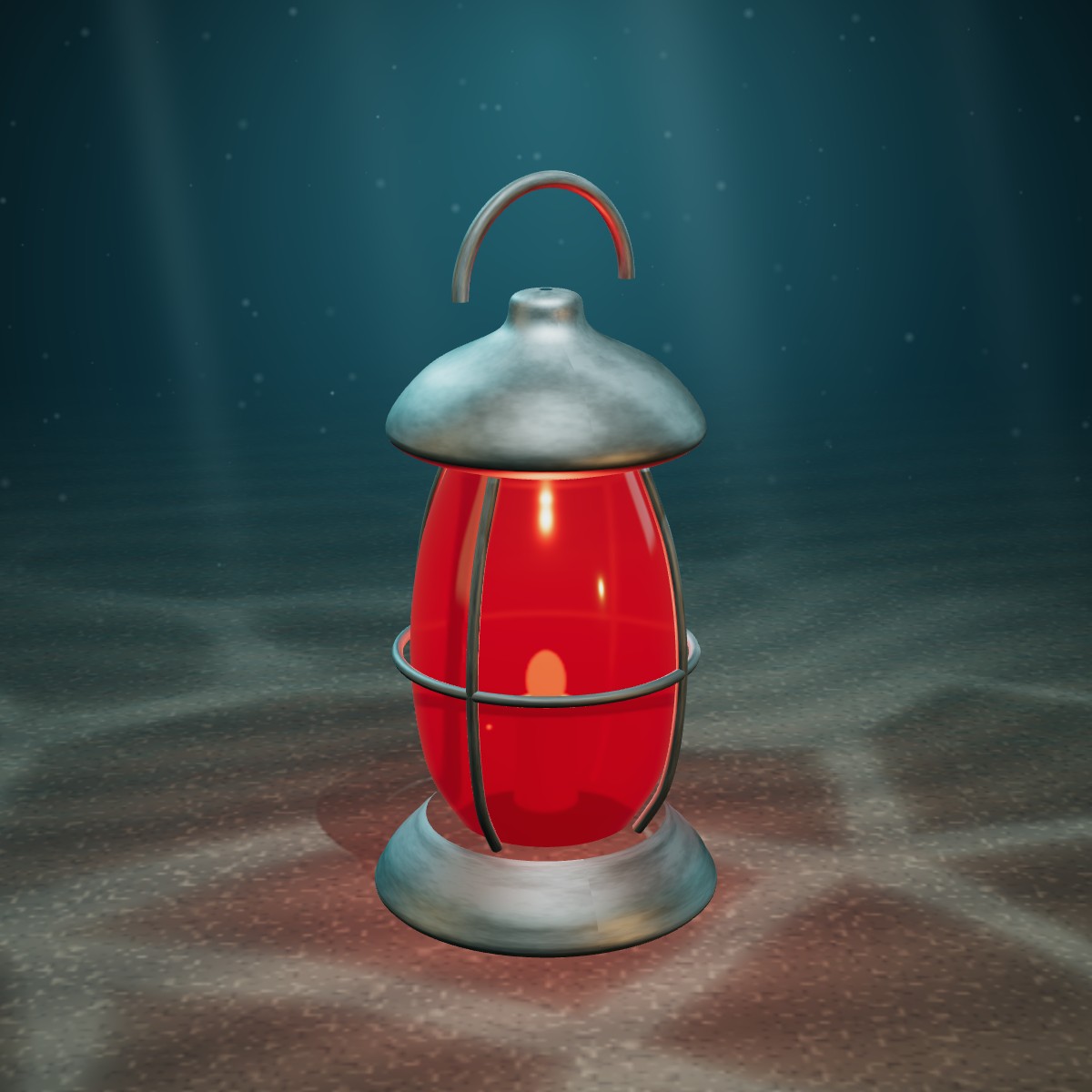 Bridge Tender’s Lantern, Red Glass — photographed on the sea floor