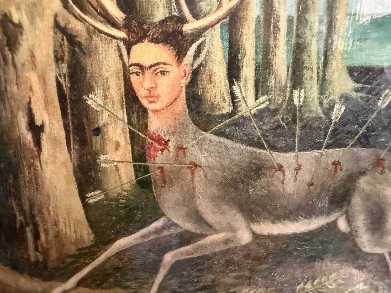 Lot 211, printed reproduction of Frida Kahlo’s The Little Deer on a travertine stone tile