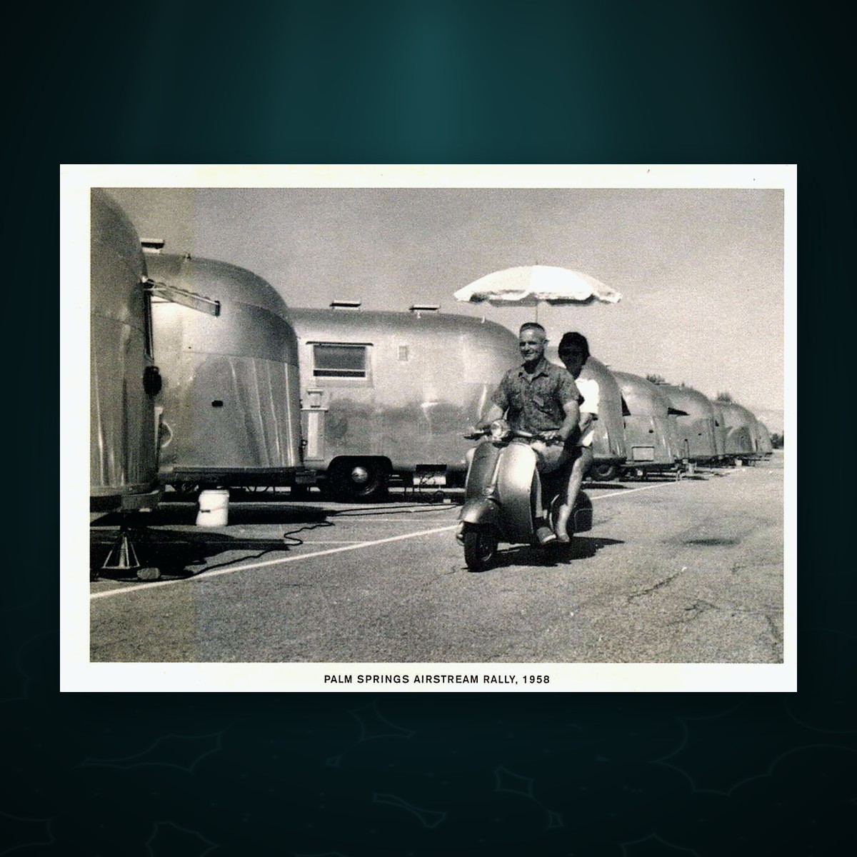 Lot 220 — Airstream Postcard, "Palm Springs Airstream Rally, 1958"