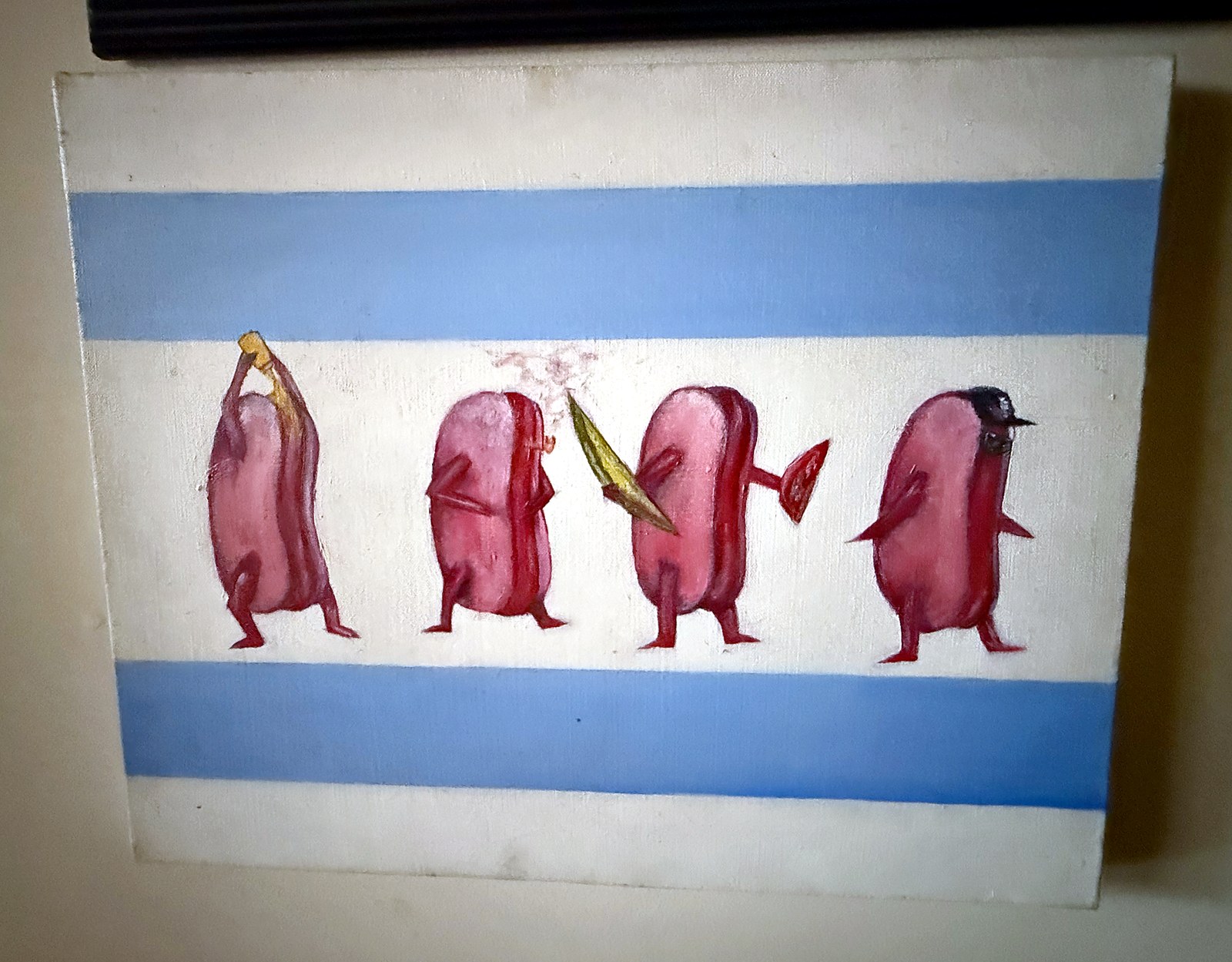 Lot 232 — Four Hot Dogs on the Chicago Flag - Image 3