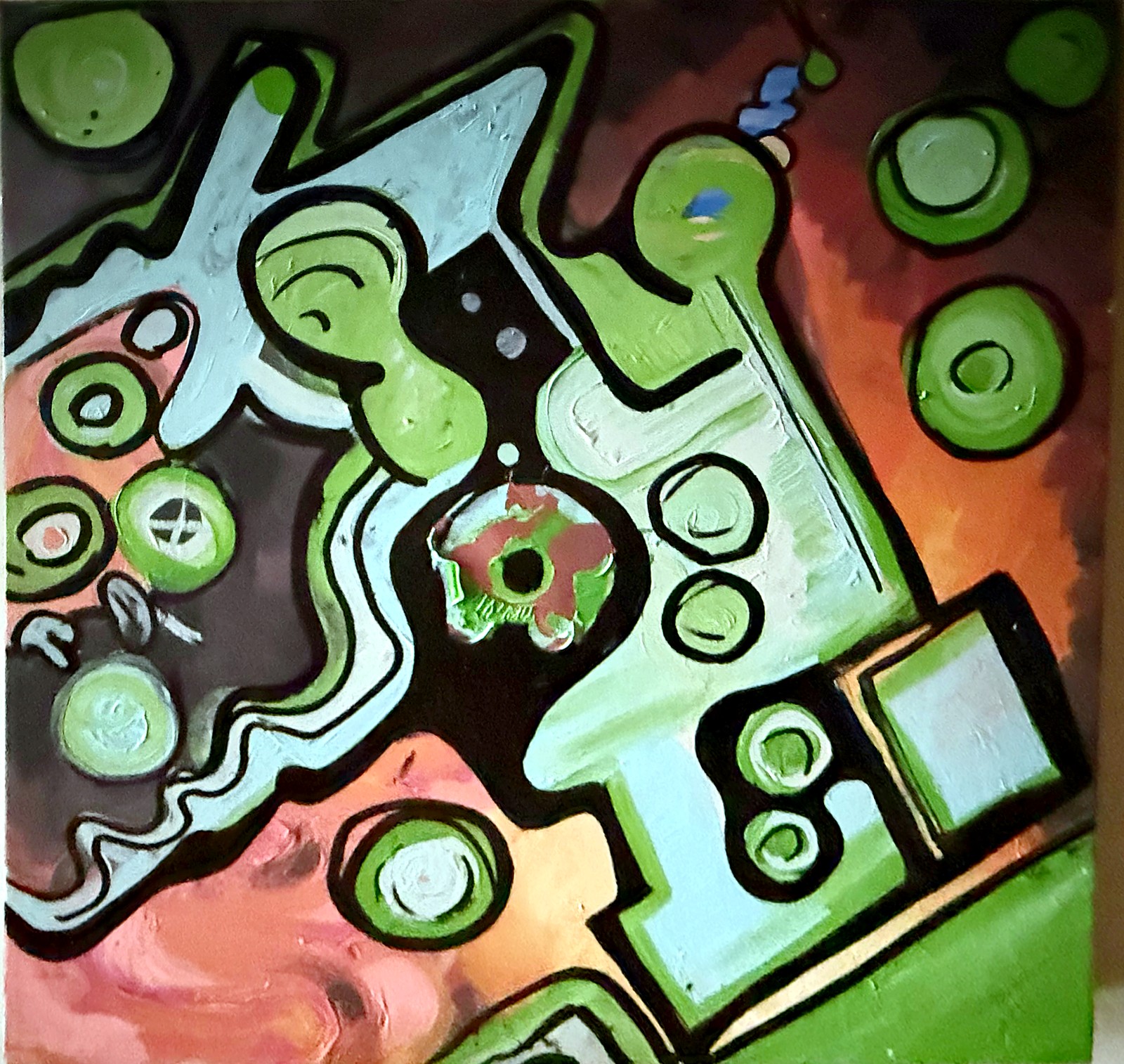 Lot 233 — Green Rings and Pink Smoke - Image 2
