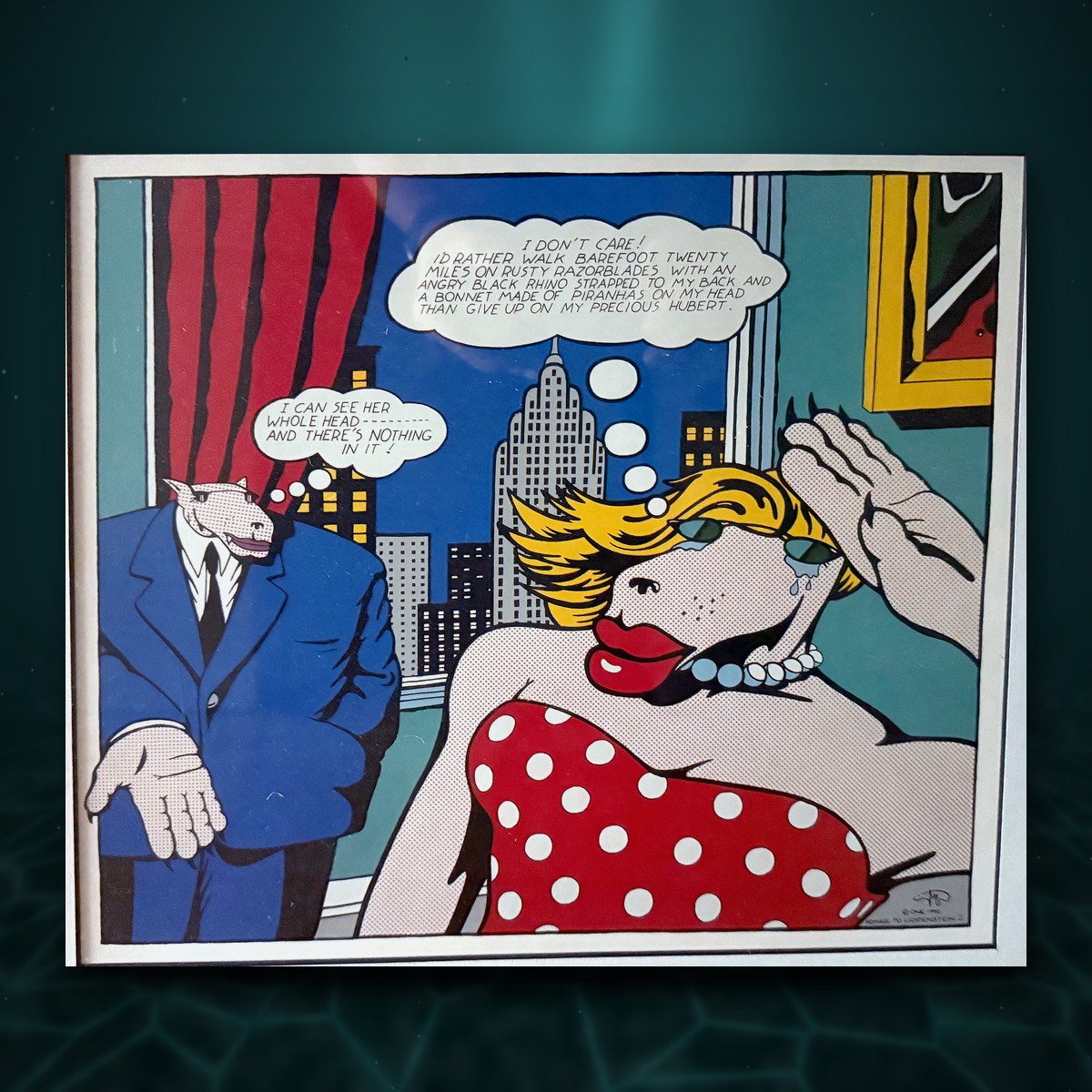 Lot 234 — Pop-Art Comic Print, "My Precious Hubert"