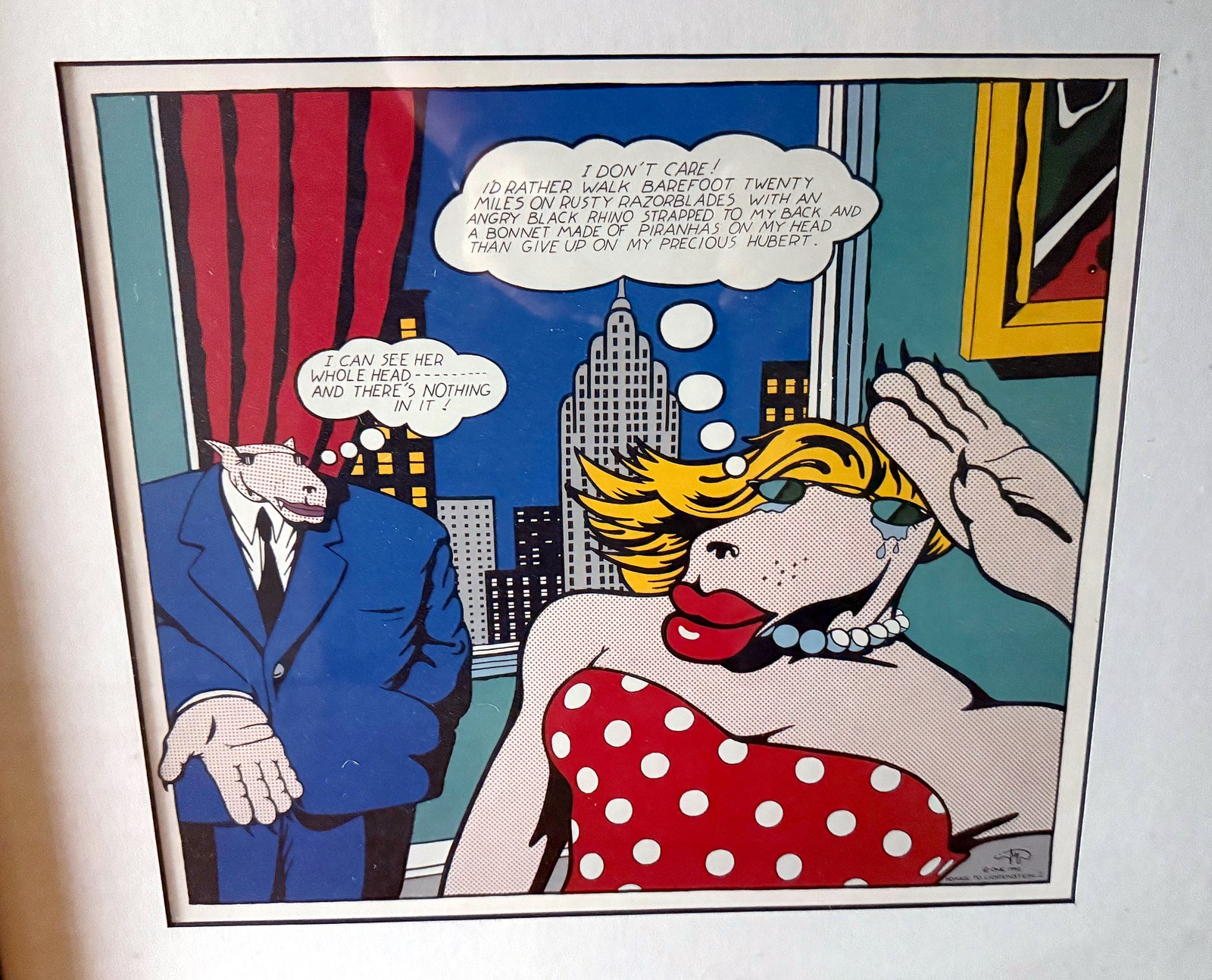 Lot 234 — Pop-Art Comic Print, "My Precious Hubert" - Image 3