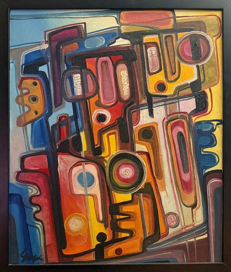 Lot 072 — Cubist Machine, Black Frame - Image 2