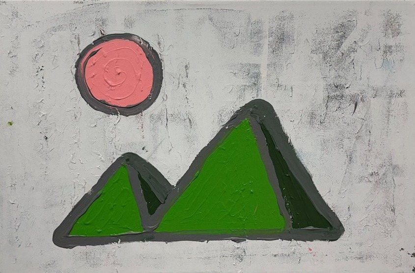Lot 078 — Pink Sun over Green Mountains - Image 2