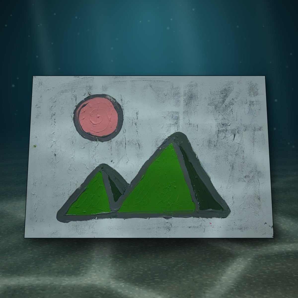 Lot 078 — Pink Sun over Green Mountains