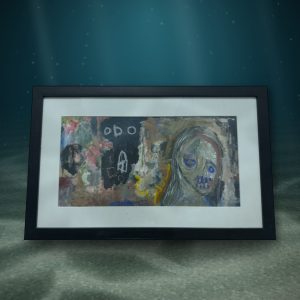 Lot 079 — Faces and Scrawl, Black Frame