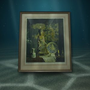 Lot 093 — Seated Figure Still Life, Brown Frame