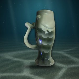 Lot 119 — Fish-Shaped Ceramic Mug, Green Glaze