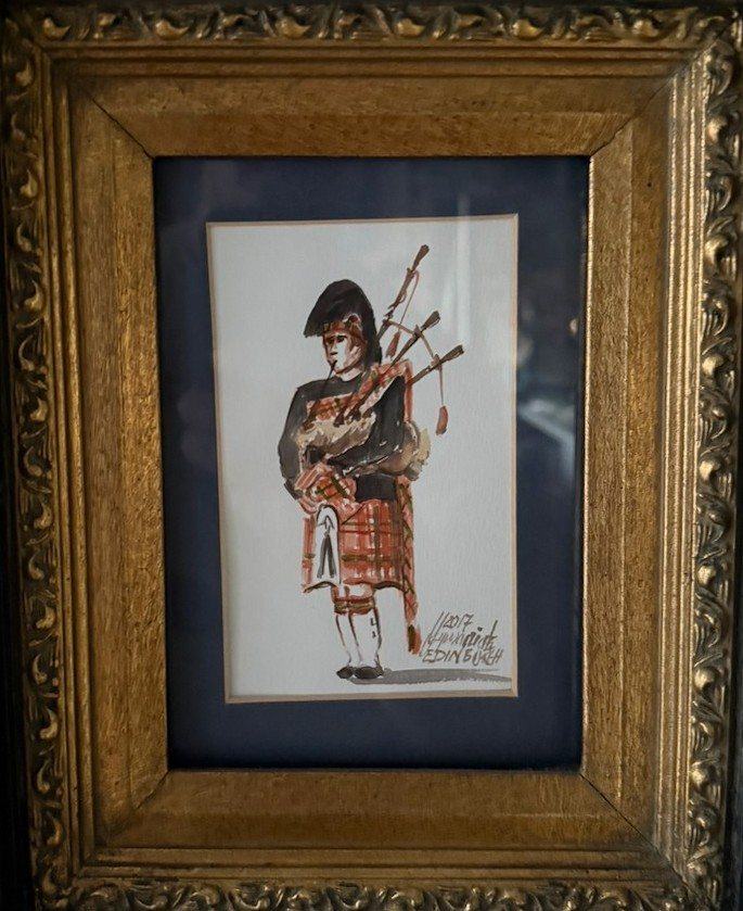 Lot 128 — Bagpiper in a Double Gilt Frame - Image 2