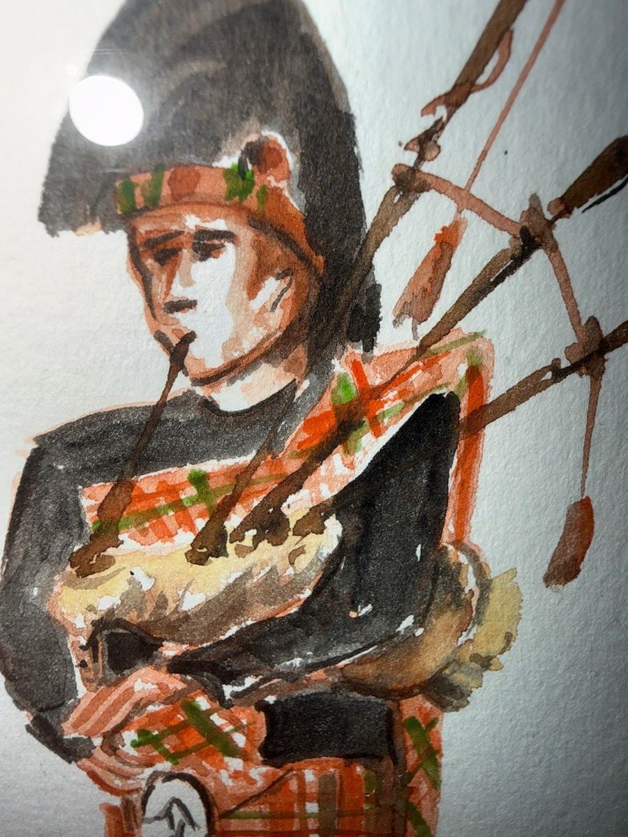 Lot 128 — Bagpiper in a Double Gilt Frame - Image 4