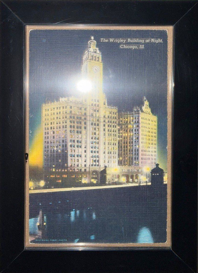 Lot 130 — The Wrigley Building at Night, Framed Postcard - Image 2