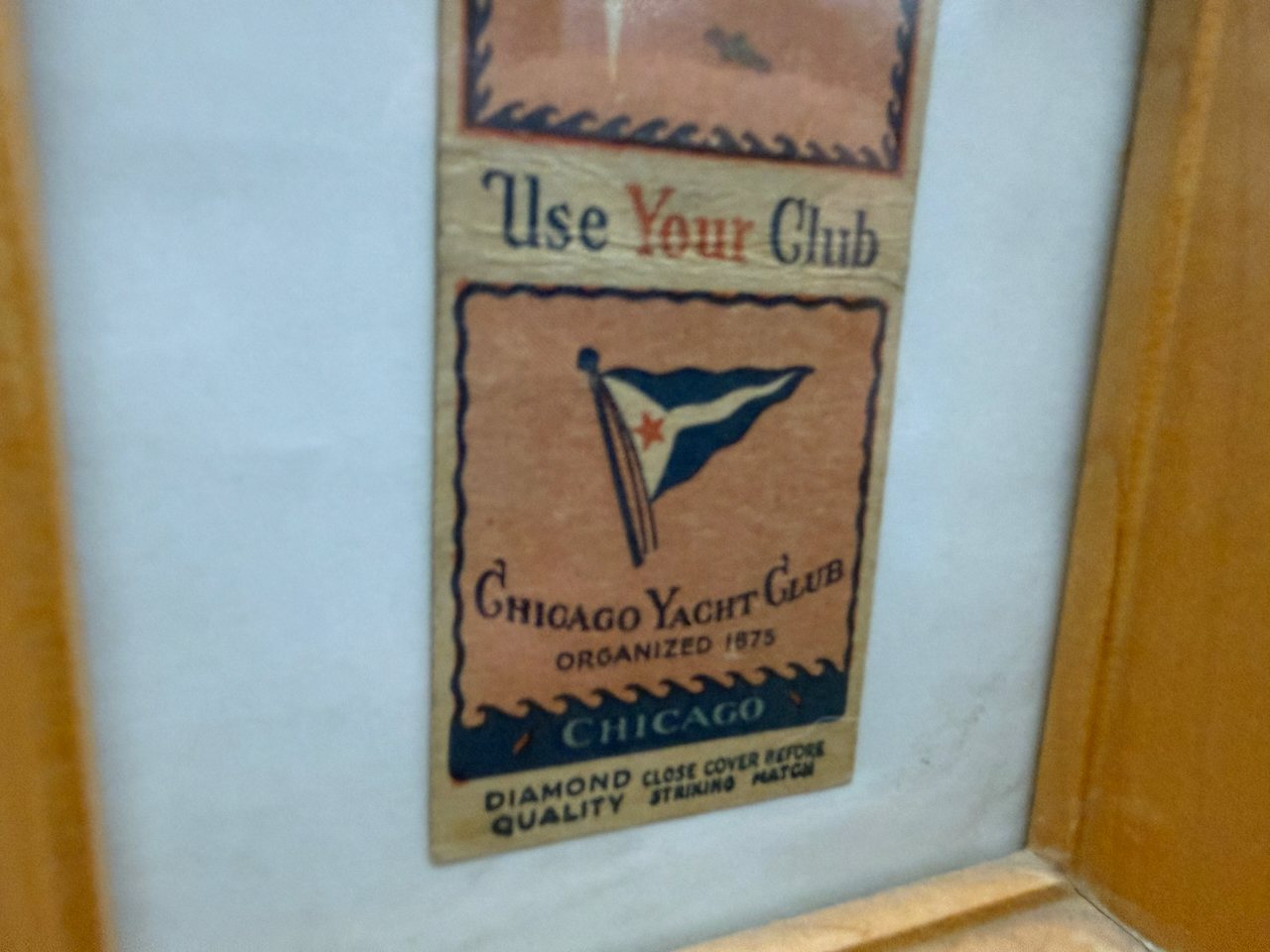 Lot 140 — Chicago Yacht Club Matchbook, Shadowbox Frame - Image 4