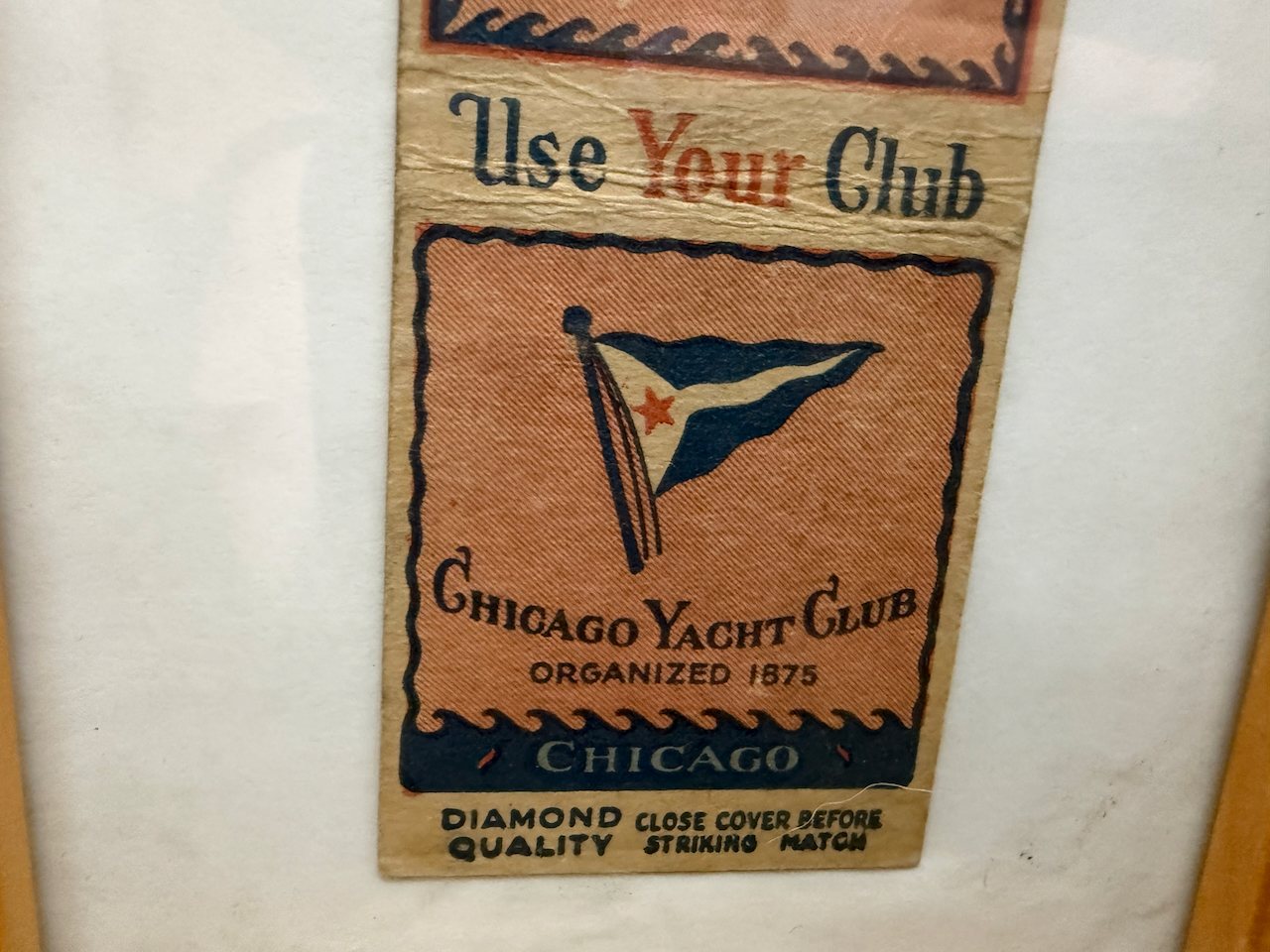 Lot 140 — Chicago Yacht Club Matchbook, Shadowbox Frame - Image 6