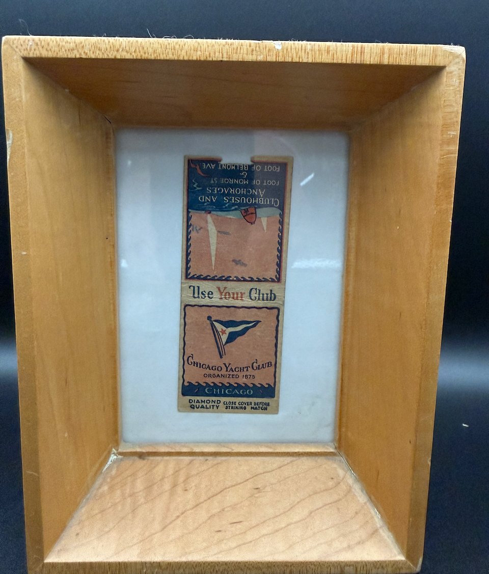 Lot 140 — Chicago Yacht Club Matchbook, Shadowbox Frame - Image 3