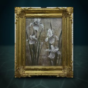 White Irises in an Ornate Gold Frame — Whaleworx lot 148