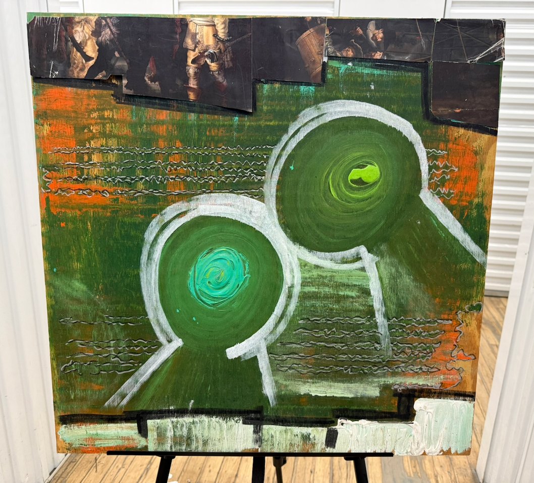Lot 161 — Two Green Eyes Over a Torn Old Master - Image 3