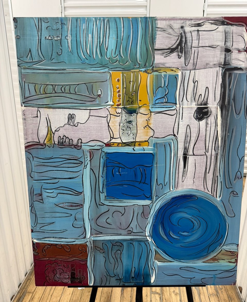Lot 164 — Blue Grid with a Spiral Moon - Image 3