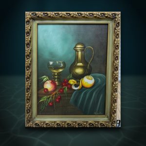 Still Life with Brass Ewer, Gilt Frame