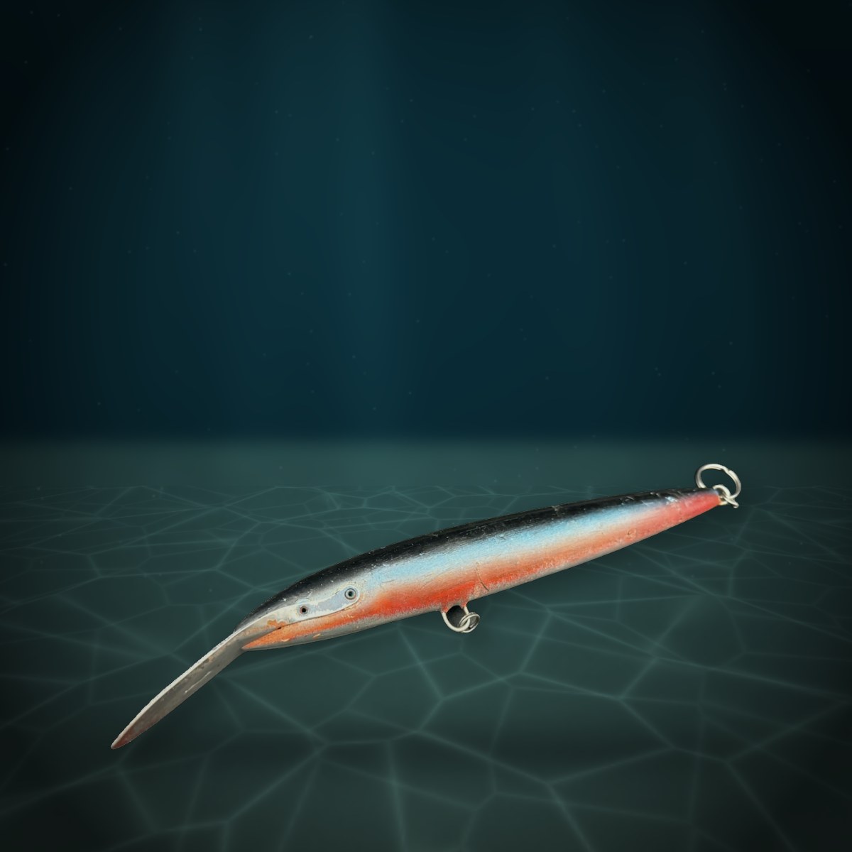 Finnish Fishing Lure, Blue and Red — Whaleworx lot 171