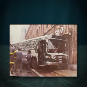 CTA Bus 448 Crash Photograph, Framed — Whaleworx lot 174