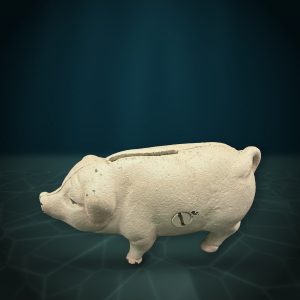 Lot 121 — Pig Bank, White Paint, Coin Slot
