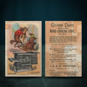 Lot 184 — Grand Duke Wood Cooking Stove Trade Card, J. S. & M. Peckham