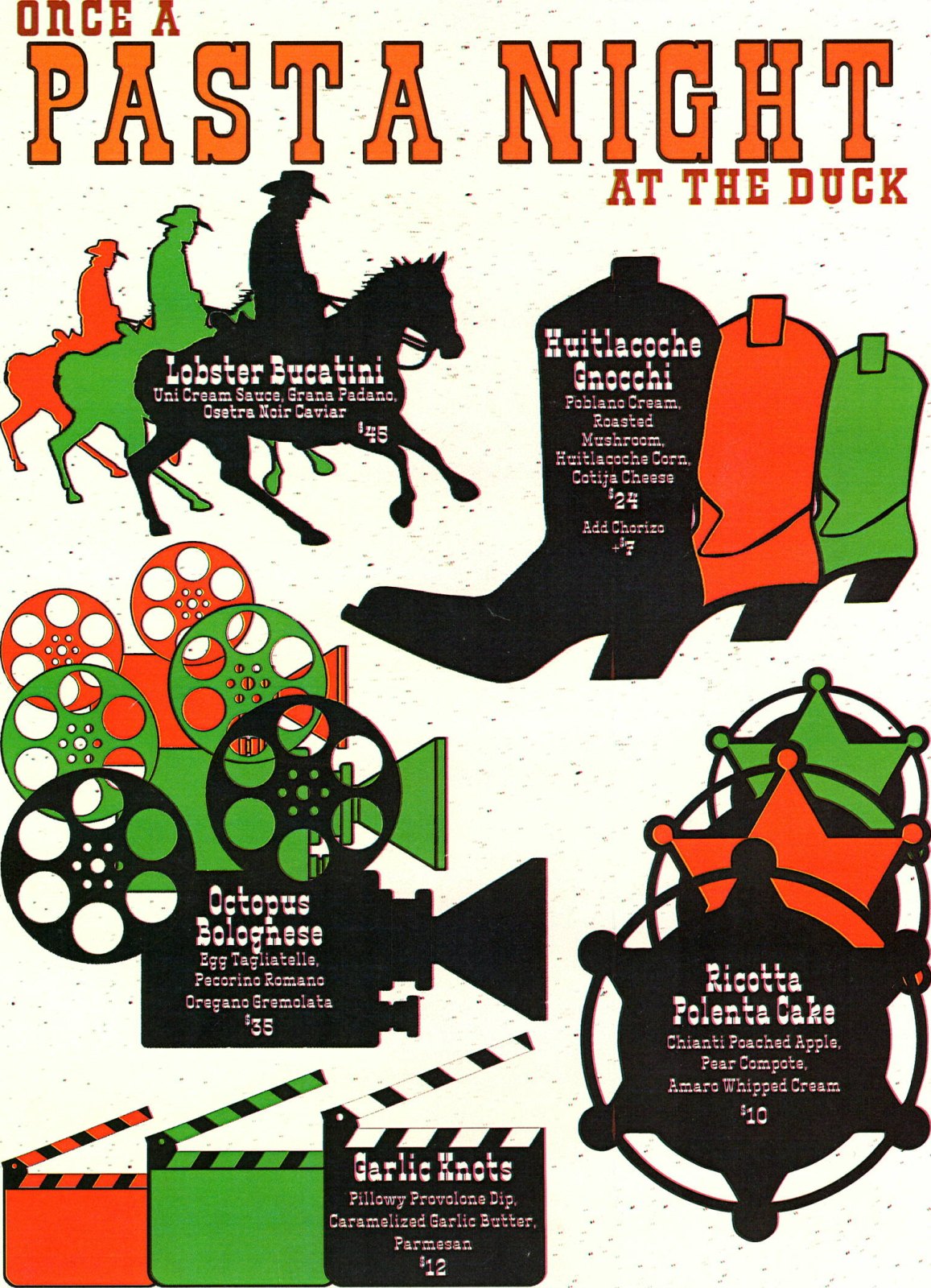 Lot 185 — The Duck Inn “Once a Pasta Night” Menu - Image 3