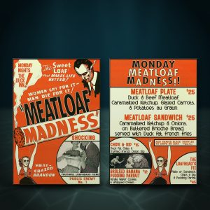 Lot 186 — The Duck Inn “Meatloaf Madness” Menu