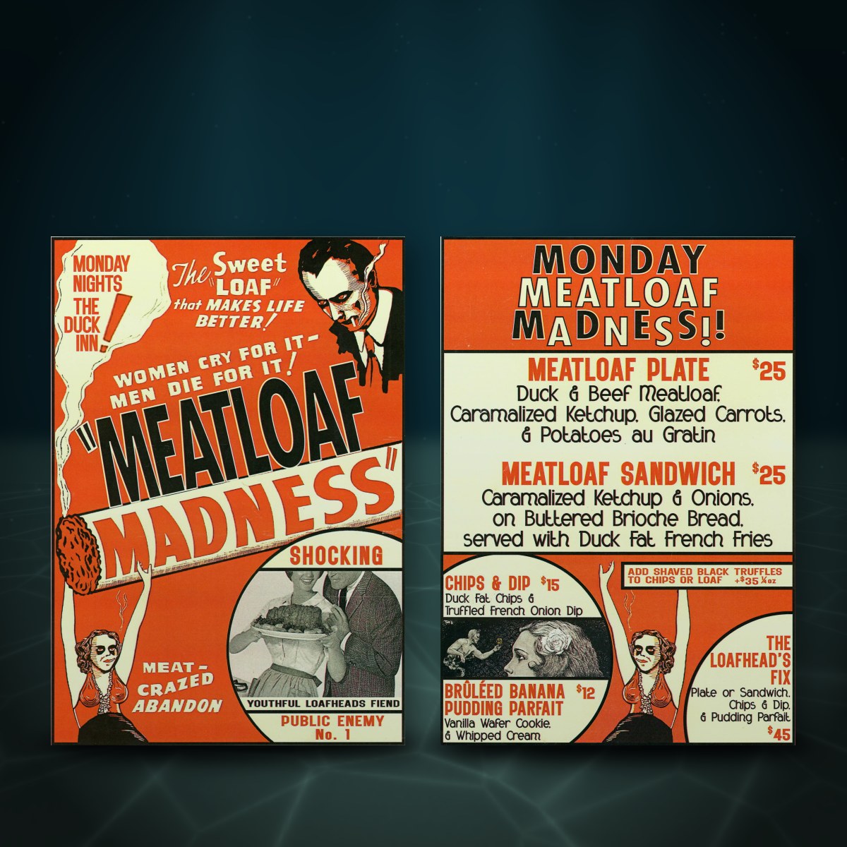 Lot 186 — The Duck Inn “Meatloaf Madness” Menu