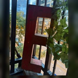 Red Wooden Sign Letter “E”