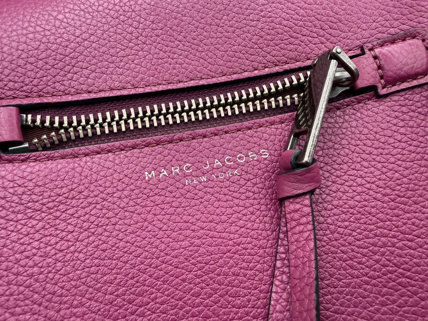 Marc Jacobs Pink Pebbled Leather Saddle Crossbody