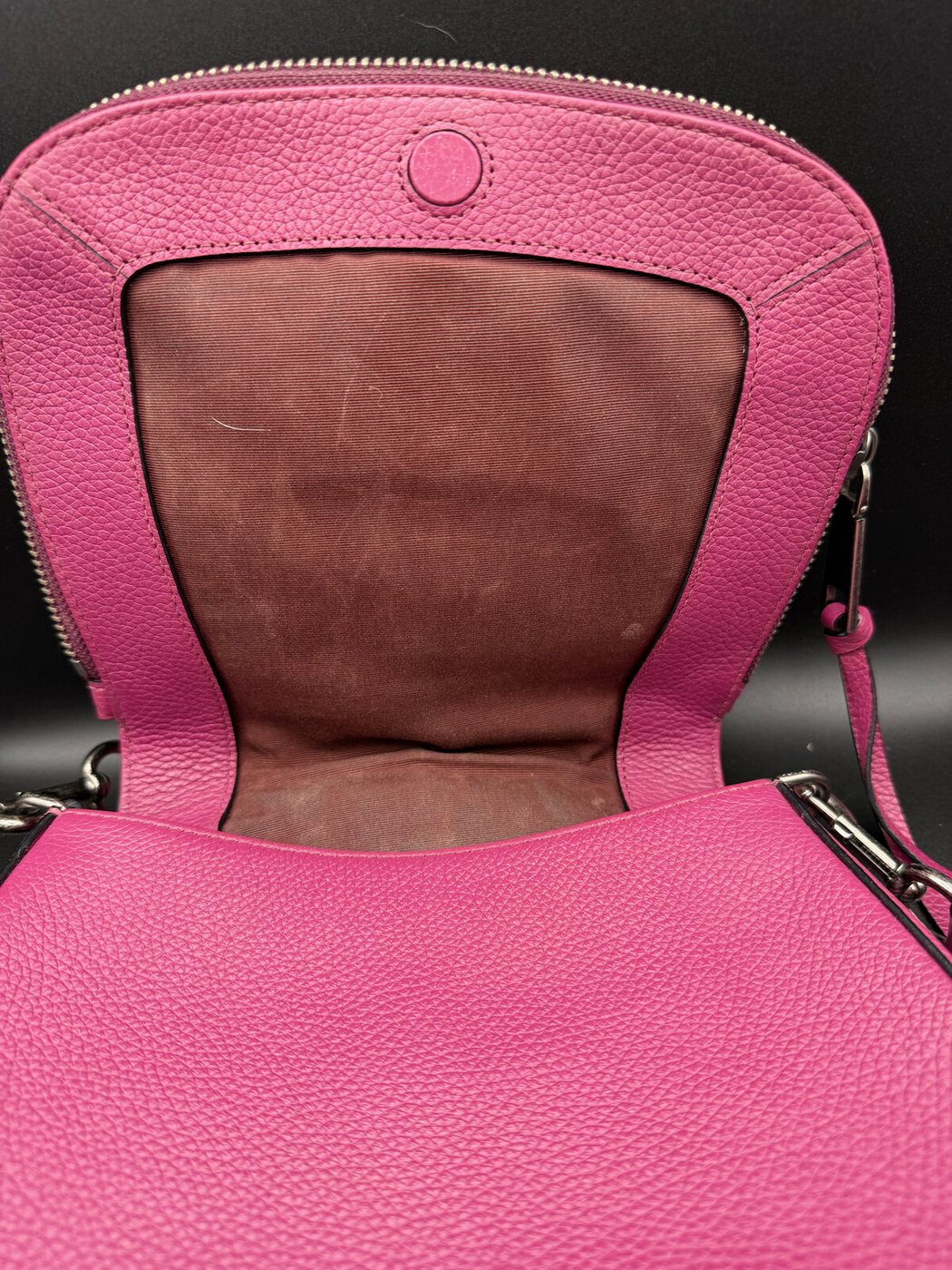 Marc Jacobs Pink Pebbled Leather Saddle Crossbody