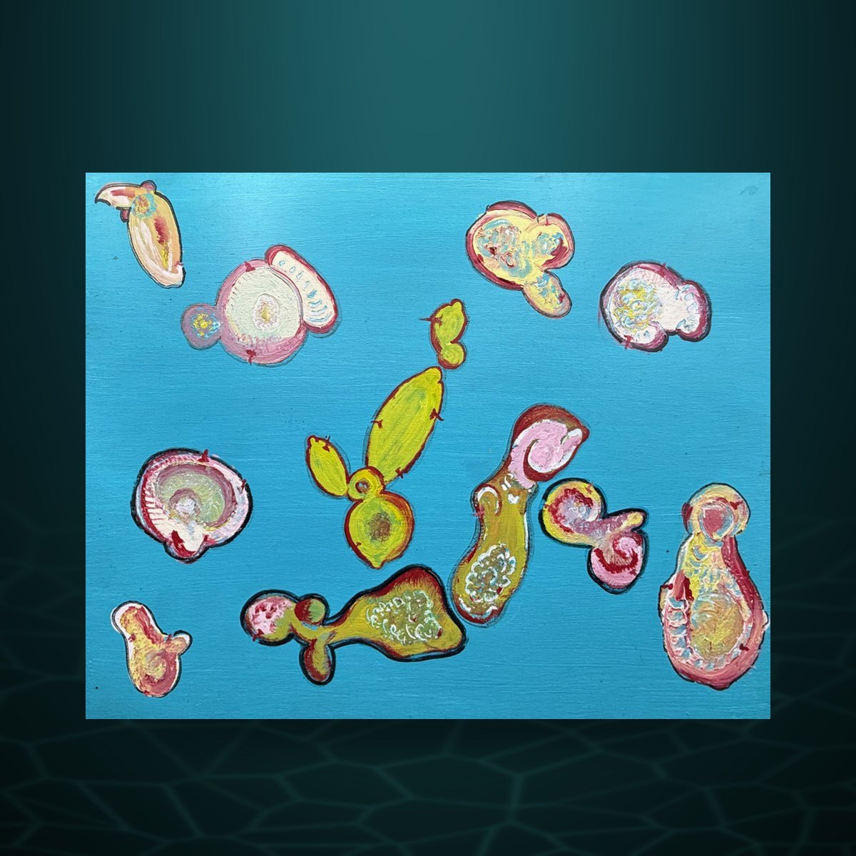 Turquoise with Floating Forms