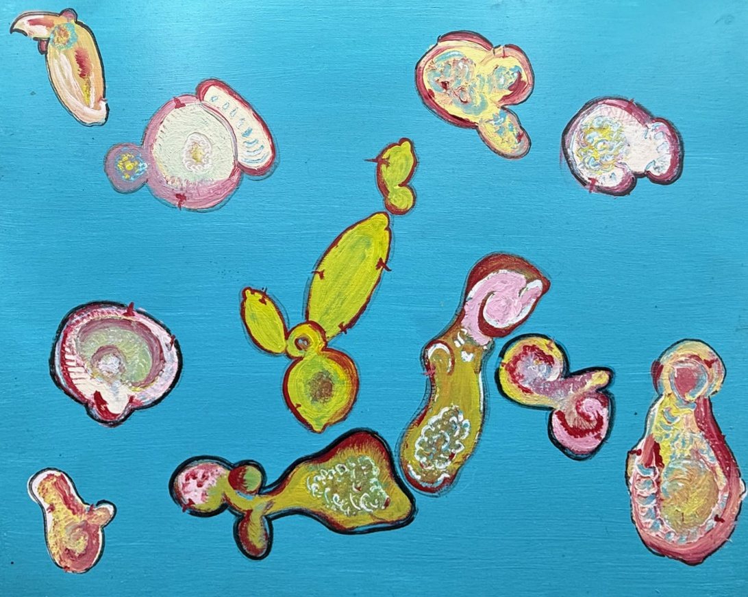 Turquoise with Floating Forms