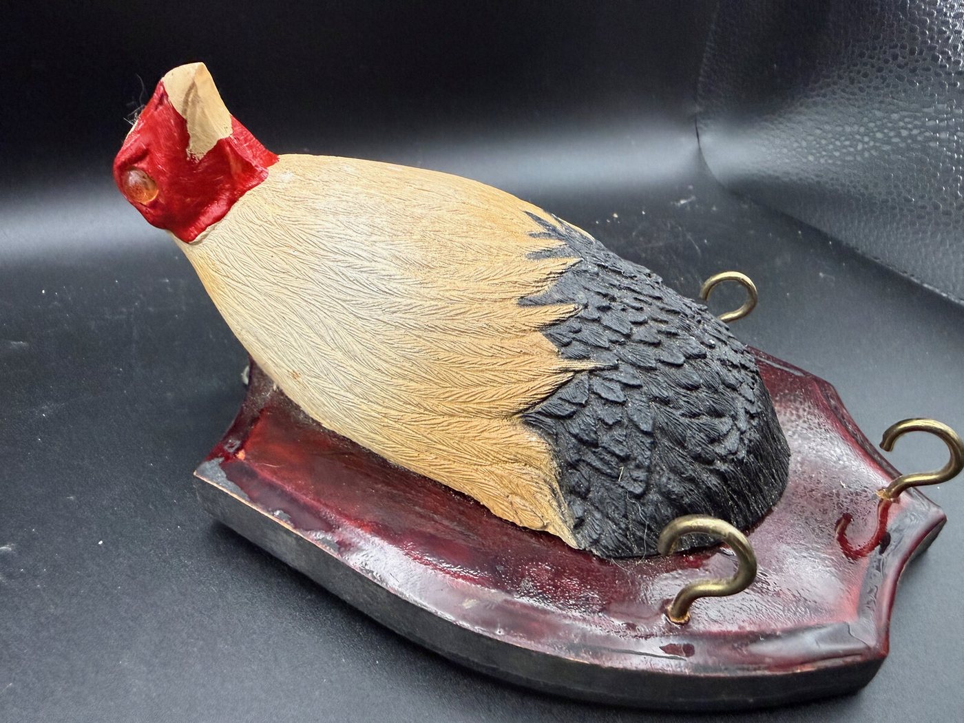 Rooster on a Shield, Wall Hook Plaque