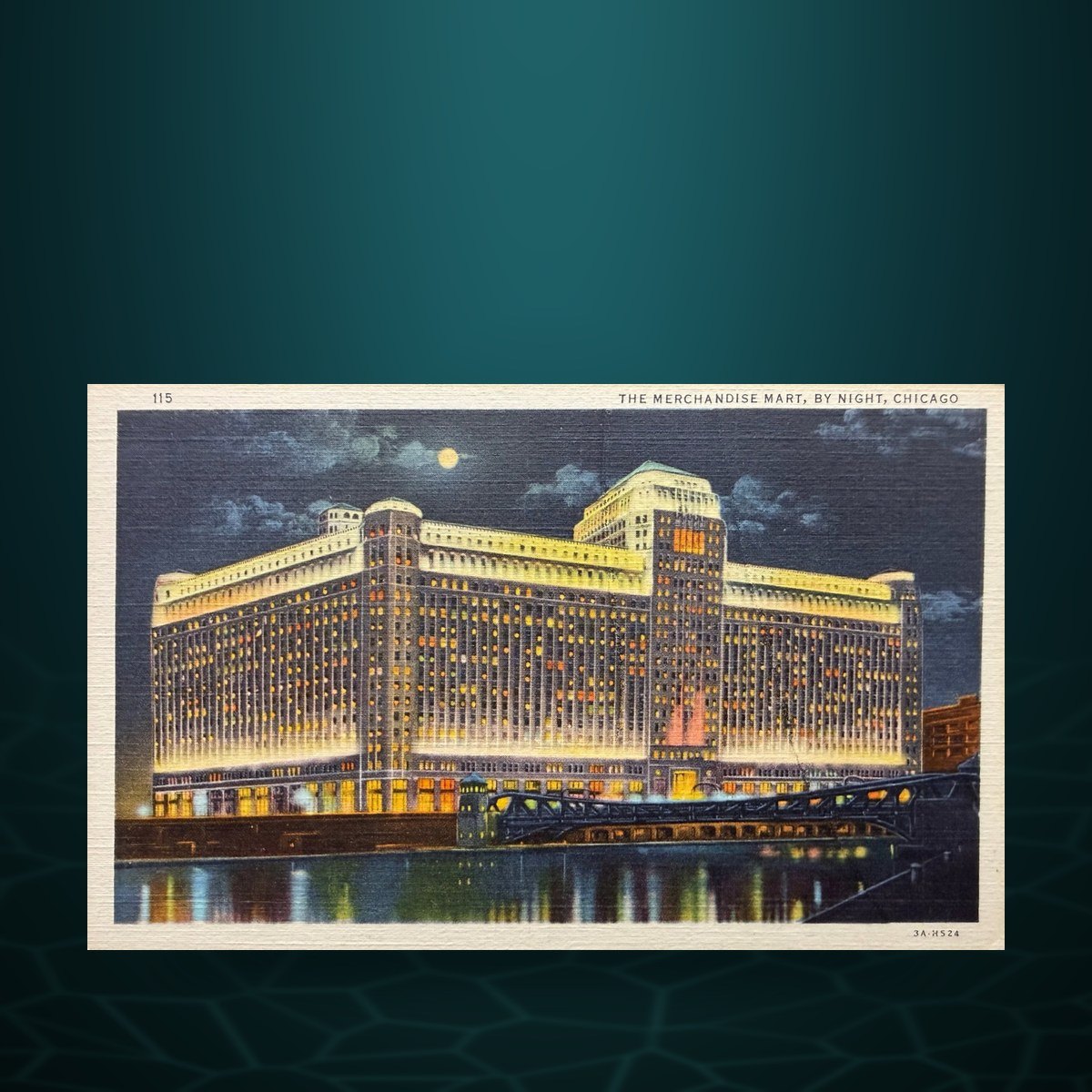 The Merchandise Mart by Night, Chicago Postcard