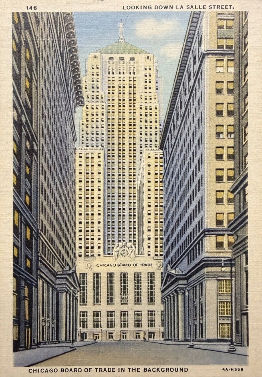 Looking Down La Salle Street, Chicago Postcard