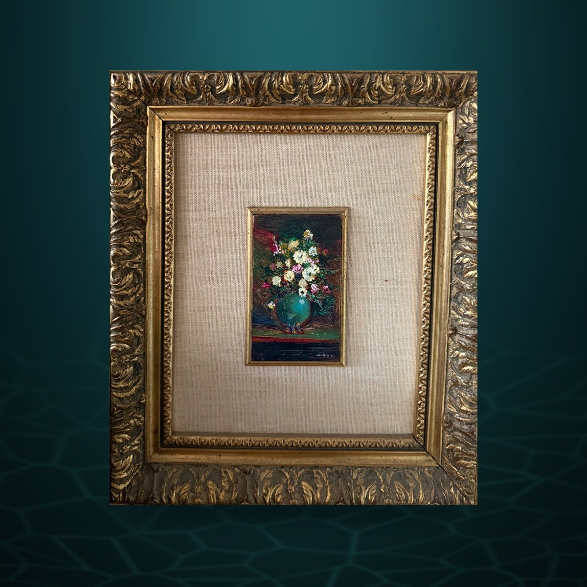 Floral Still Life in a Carved Gilt Frame