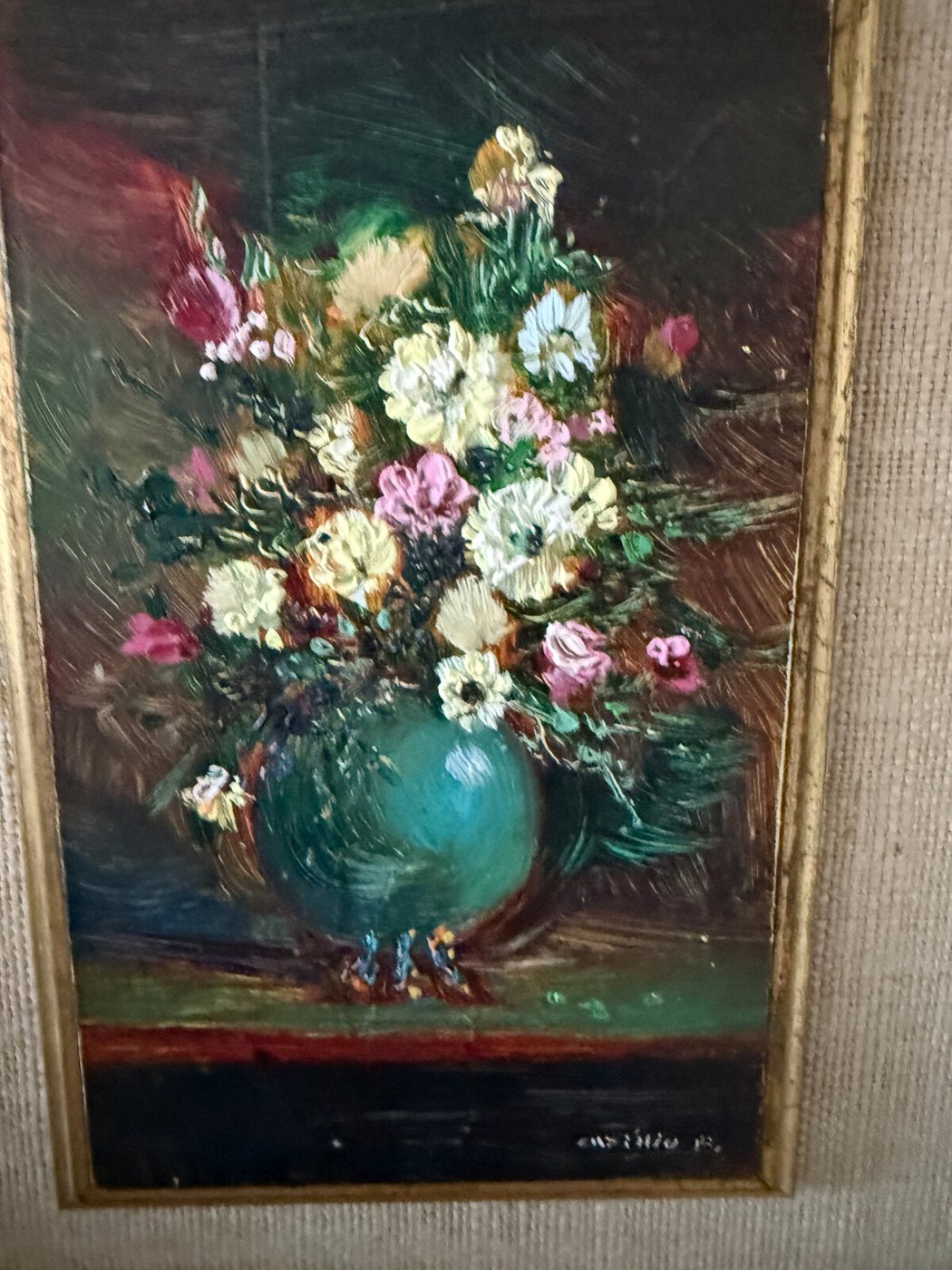 Floral Still Life in a Carved Gilt Frame