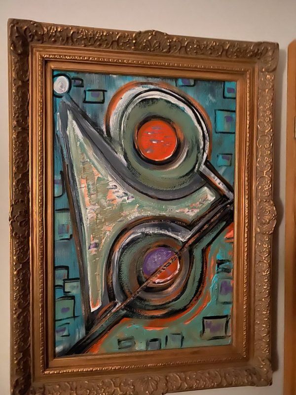 Original phone photo of a framed painting