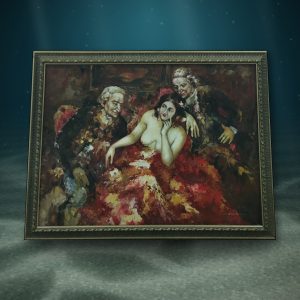 Lot 054 — Two Gentlemen and a Reclining Woman